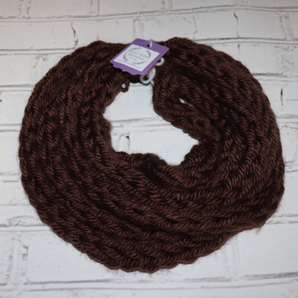 🤎🧶 Chunky Braided Infinity Scarf · Brown · NWT